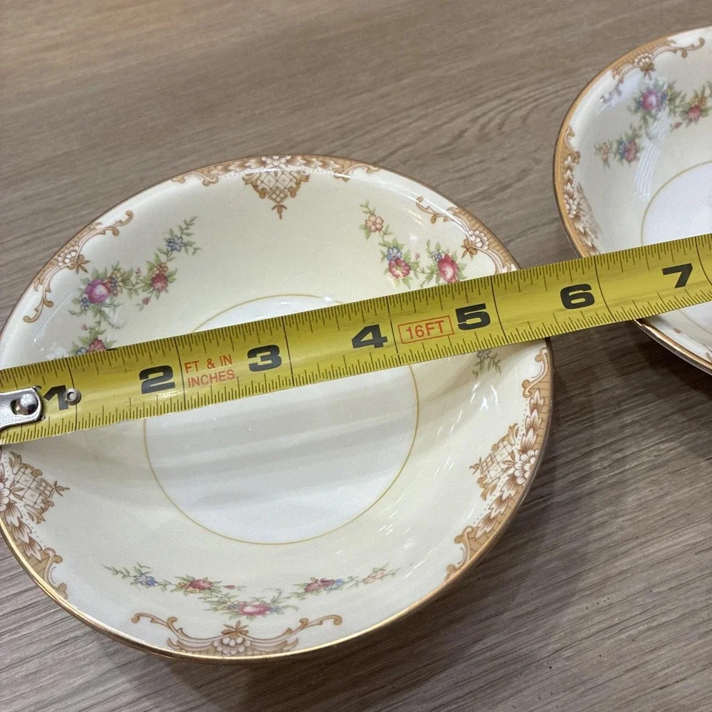 Homer Laughlin Bowls ARISTOCRAT M52N5 Fruit Dessert Set Of 2 Eggshell Nautilus.